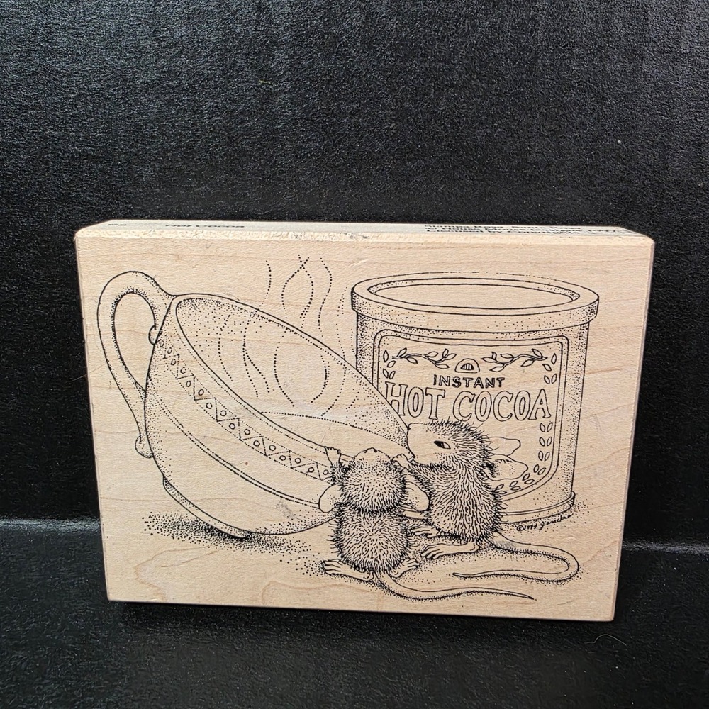 Stampa‎ Rosa Hot Cocoa Wood Mounted Rubber Stamp House Mouse Designs 1997 85